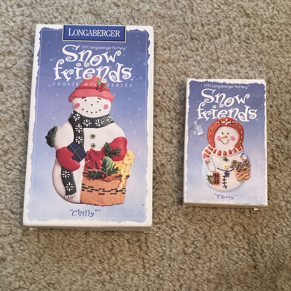 Longaberger Snow Friends Cookie Mold Set - Festive Multicolor